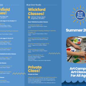 Blue Door Art Studio - Summer 2022 Classes and Camps Brochure